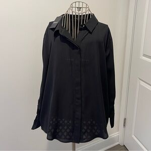 DKNY Elegant Black Button Down Shirt